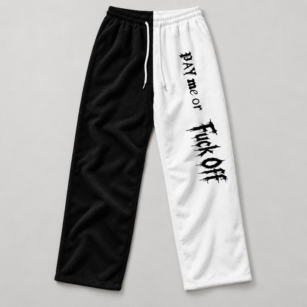 Limited Edition Split Fleece Lounge Pants – Black/White Gothic Print (1 of 50)