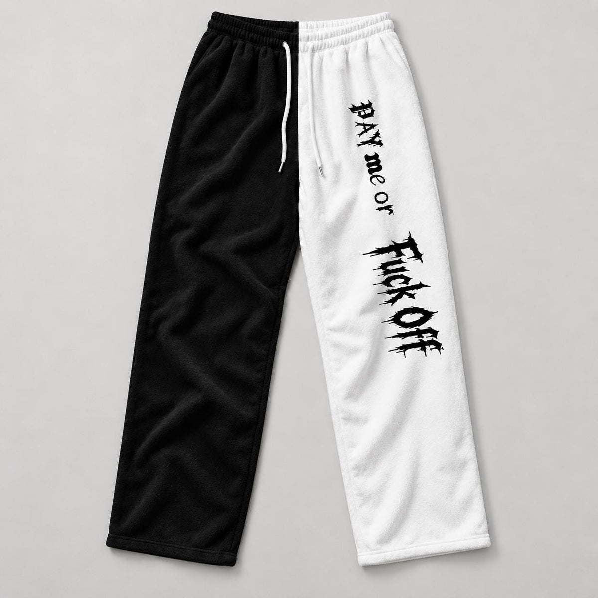Limited Edition Split Fleece Lounge Pants – Black/White Gothic Print (1 of 50)