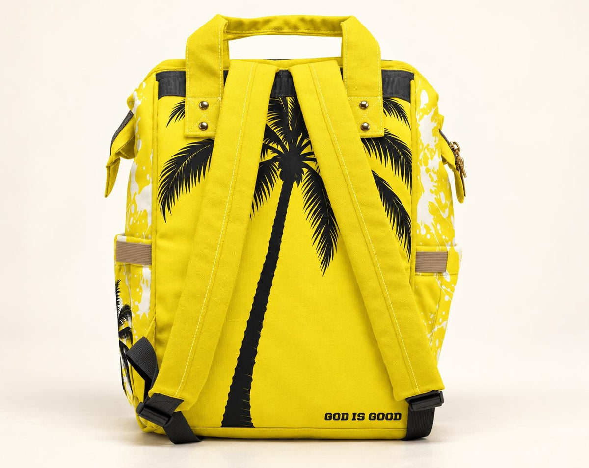God Is Good Yellow Palm Tree Backpack - Limited Edition - Only 50 Available