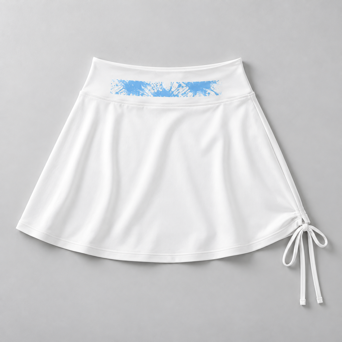White and pink With Blue Print Women's Yoga Skort