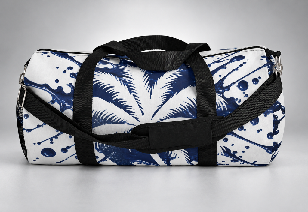 Navy Palm Tree Duffel Bag