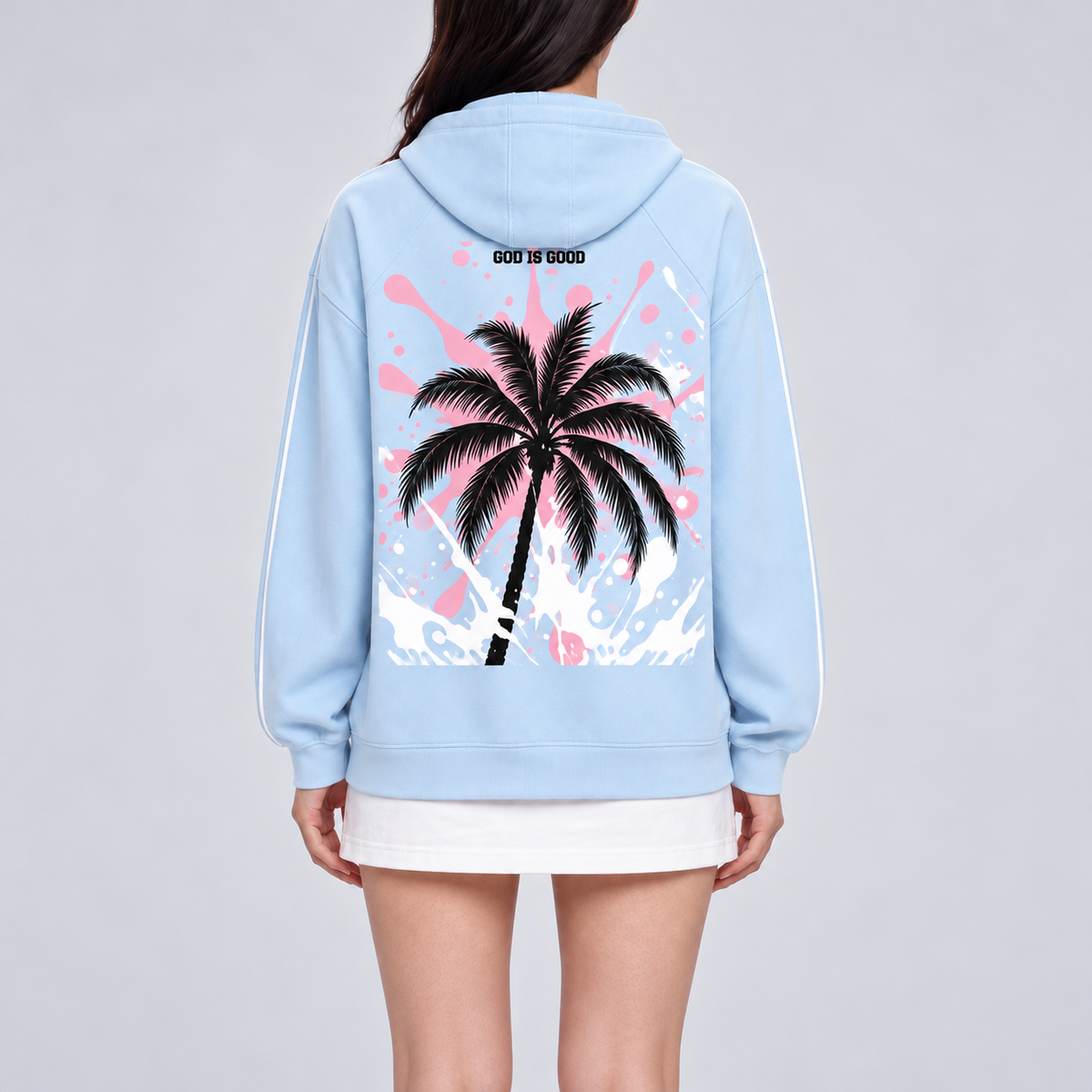 Lynem Baby Blue Full Zip Hoodie