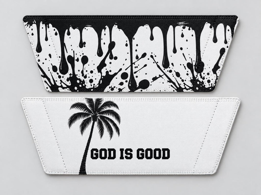 Limited Edition Palm Tree Drip Slides – Black & White Faith Streetwear