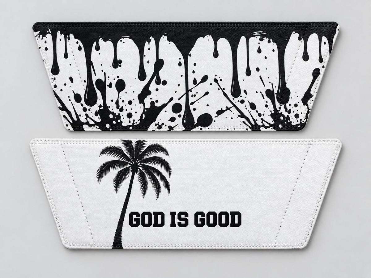 Limited Edition Palm Tree Drip Slides – Black & White Faith Streetwear
