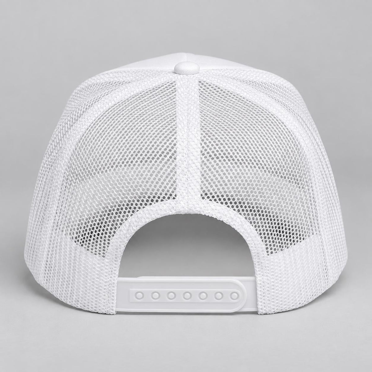 God Is Good White Trucker Hat, Black Palm Tree Graphic