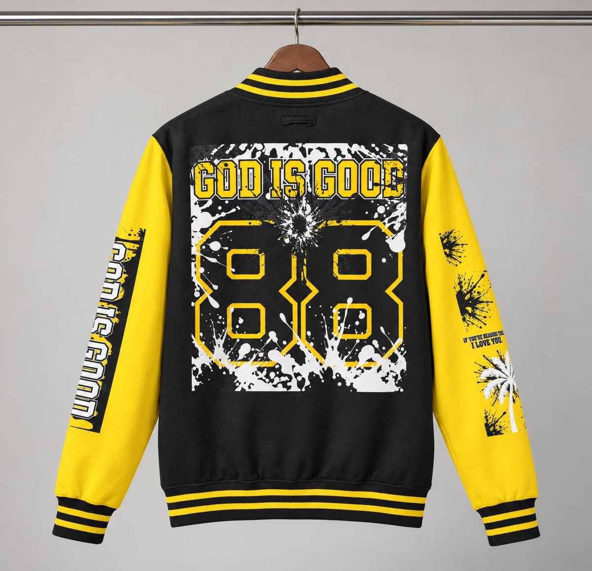 Limited Edition God Is Good 88 Letterman Jacket – Red White Varsity Style