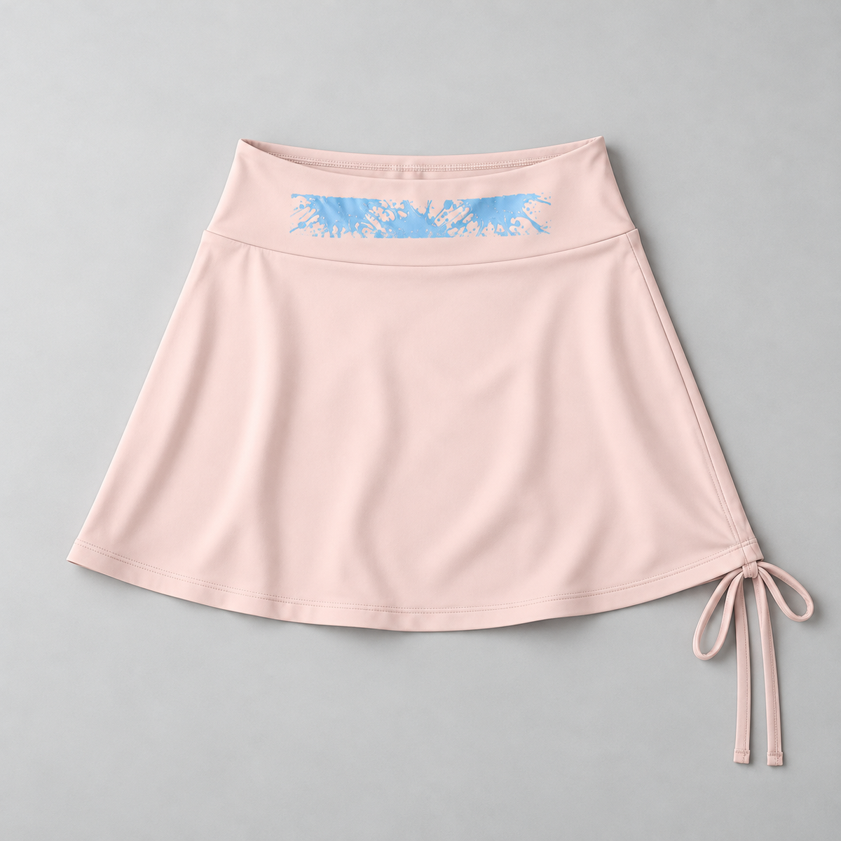 White and pink With Blue Print Women's Yoga Skort