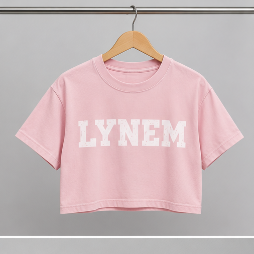 Lynem Pink & Blue Women'Crop Tee