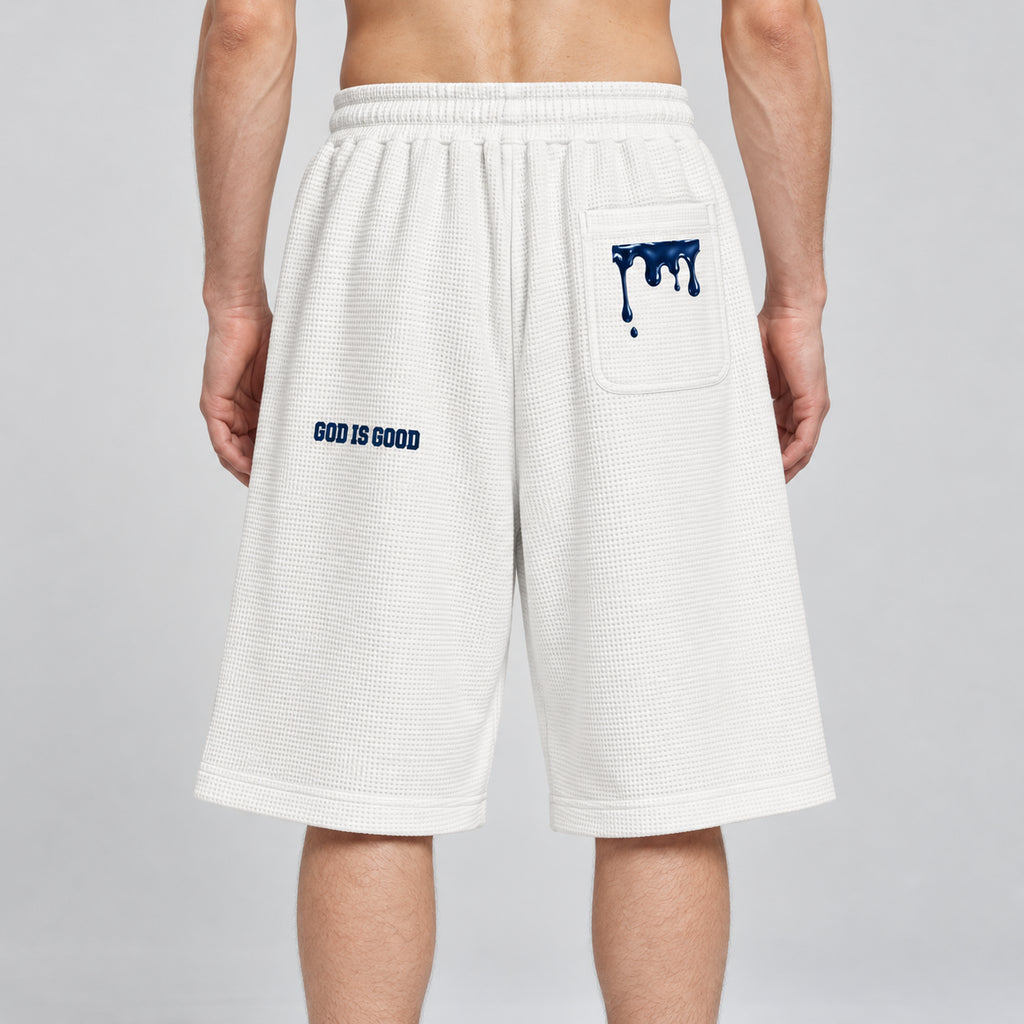 White Navy Palm Shorts