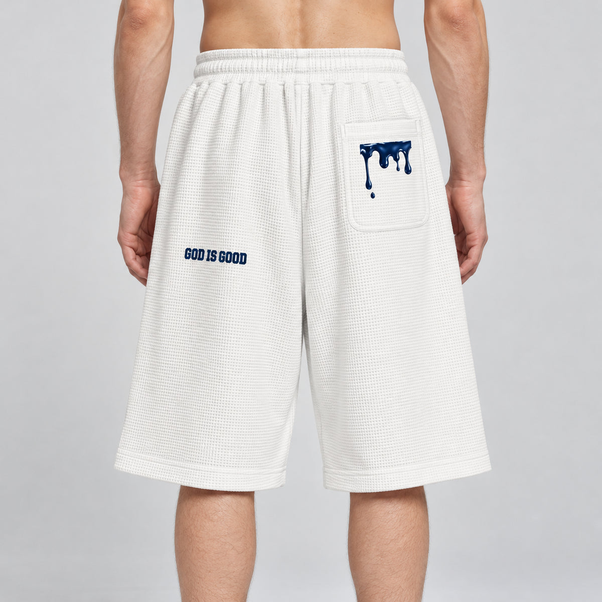White Navy Palm Shorts