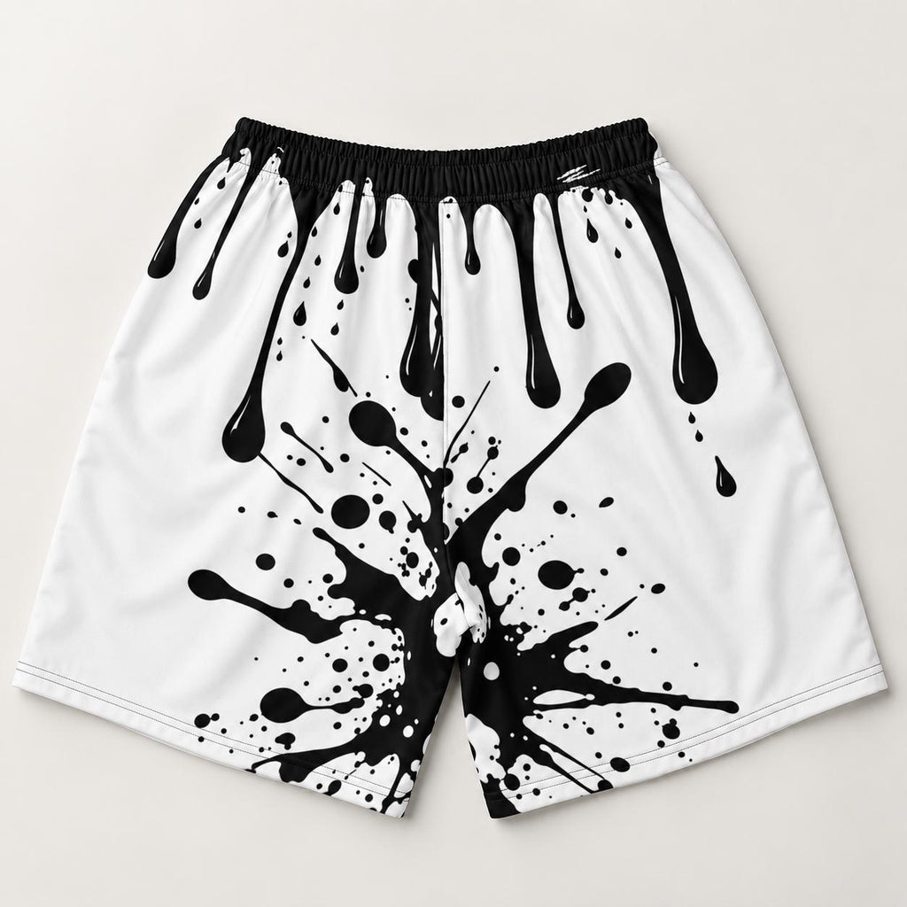 Limited Edition Palm Tree Paint Drip Shorts, Monochrome Streetwear (50 Pairs)
