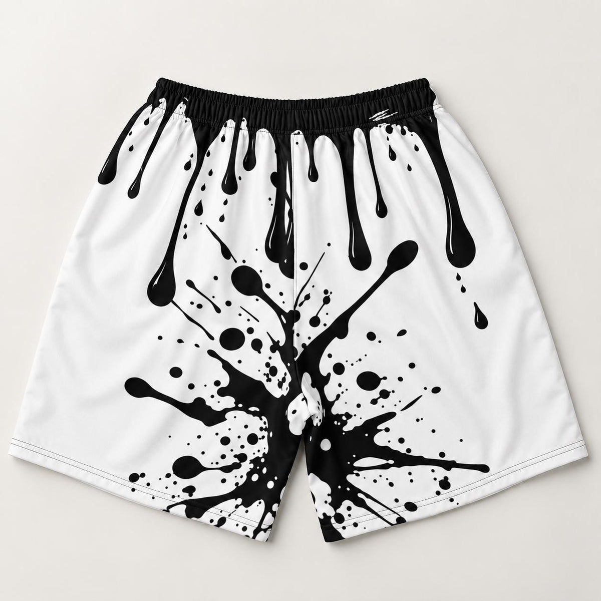 Limited Edition Palm Tree Paint Drip Shorts, Monochrome Streetwear (50 Pairs)