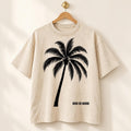 God Is Good Palm Tree Oversized Tee, Cream Splatter Back, Limited Edition