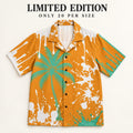 Limited Edition Palm Tree Shirt, Orange Mint Paint Splatter Camp Collar (20 Per Size)