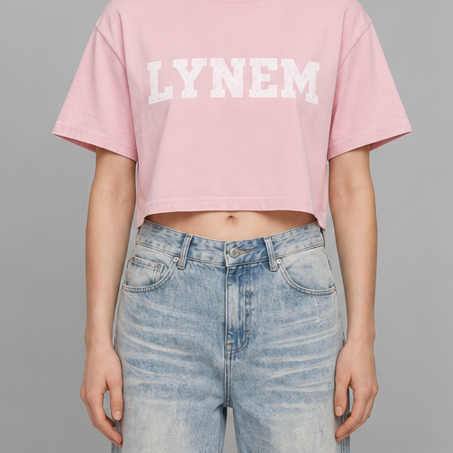 Lynem Pink & Blue Women'Crop Tee