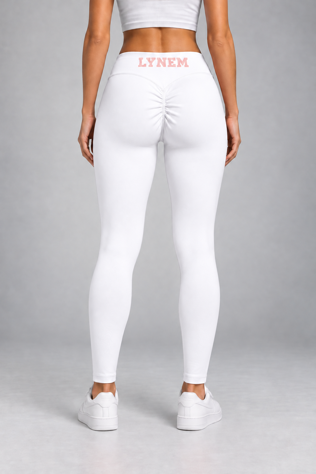 White Women’s High Waisted Yoga Leggings