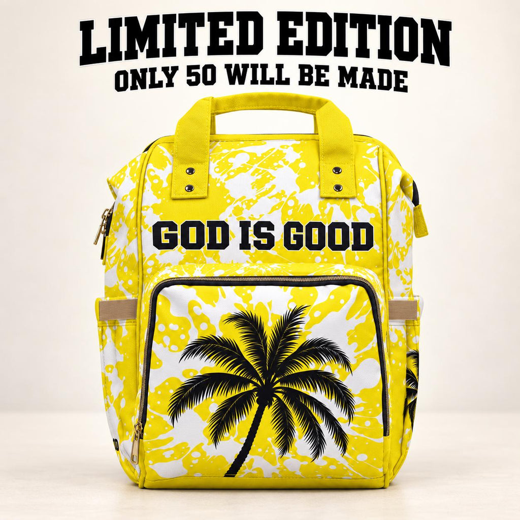 God Is Good Yellow Palm Tree Backpack - Limited Edition - Only 50 Available