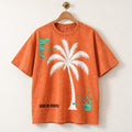 Washed Orange Palm Tree T-Shirt, Oversized Graphic Tee, Faith Statement Print