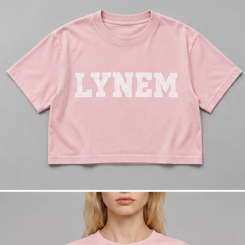 Lynem Pink & Blue Women'Crop Tee
