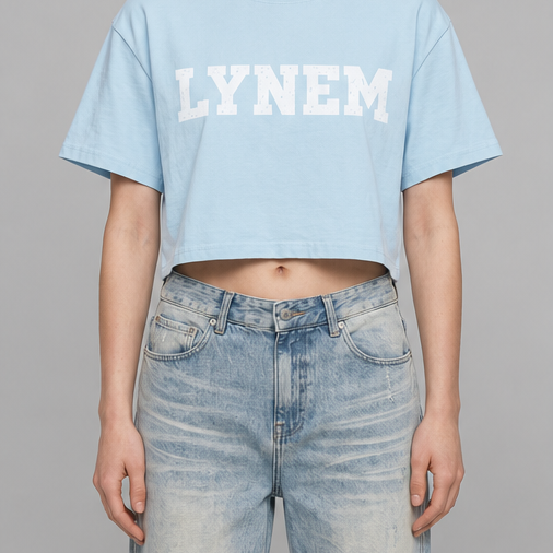 Lynem Pink & Blue Women'Crop Tee