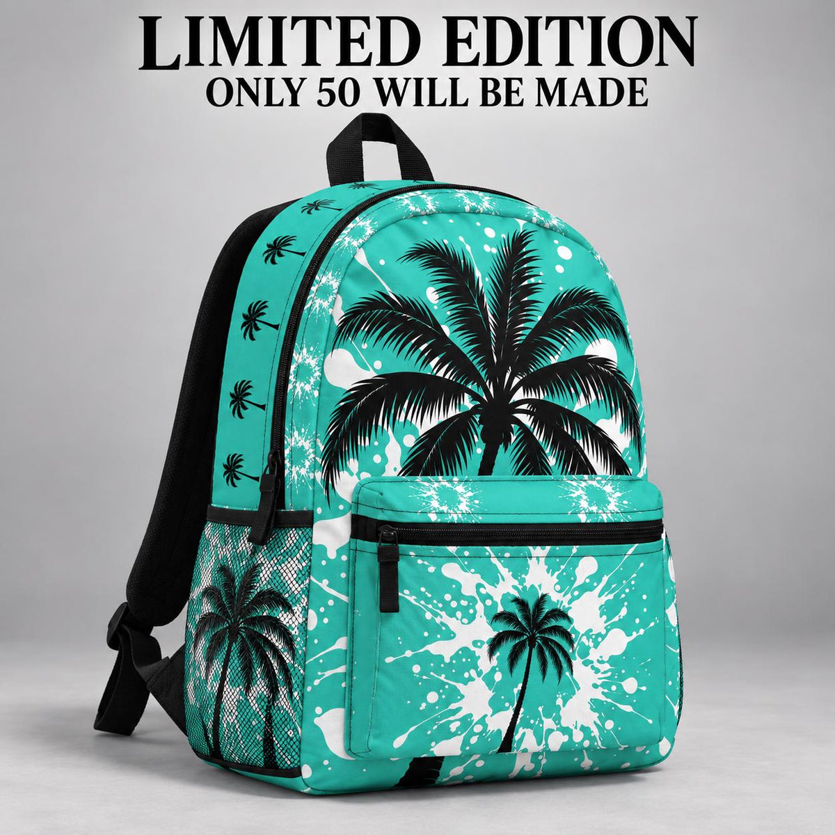 Limited Edition Teal Palm Tree Backpack – Collegiate Faith Style (Only 50 Made)