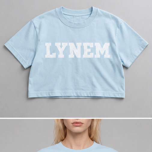 Lynem Pink & Blue Women'Crop Tee