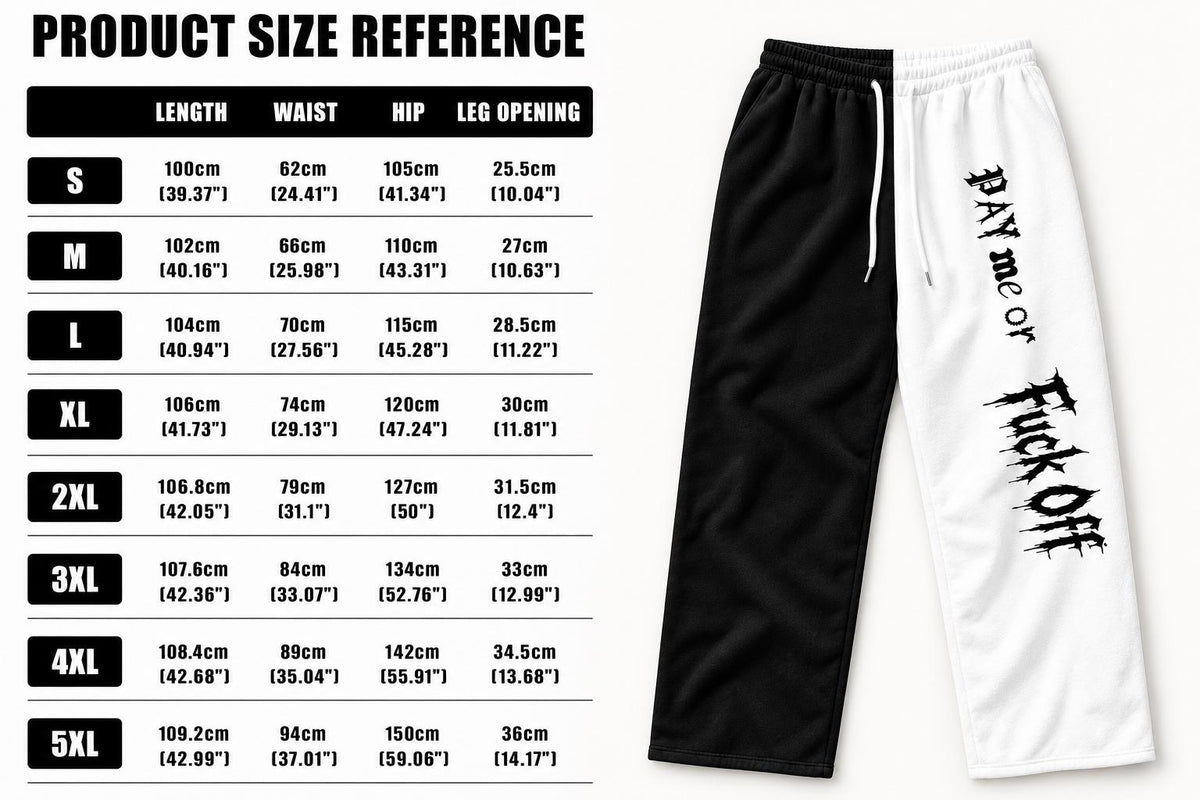 Limited Edition Split Fleece Lounge Pants – Black/White Gothic Print (1 of 50)