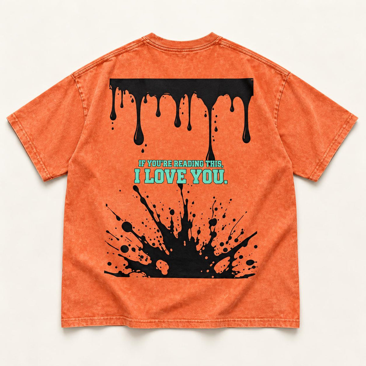 Washed Orange Palm Tree T-Shirt, Oversized Graphic Tee, Faith Statement Print