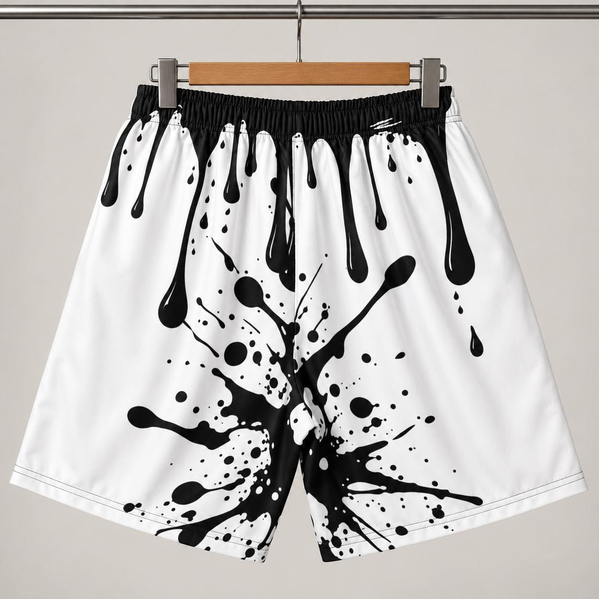 Limited Edition Palm Tree Paint Drip Shorts, Monochrome Streetwear (50 Pairs)