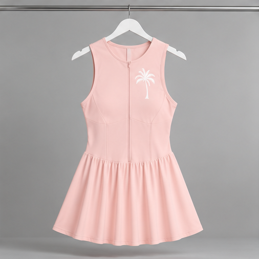Women’s Ruched Sleeveless Full-Zip Dress