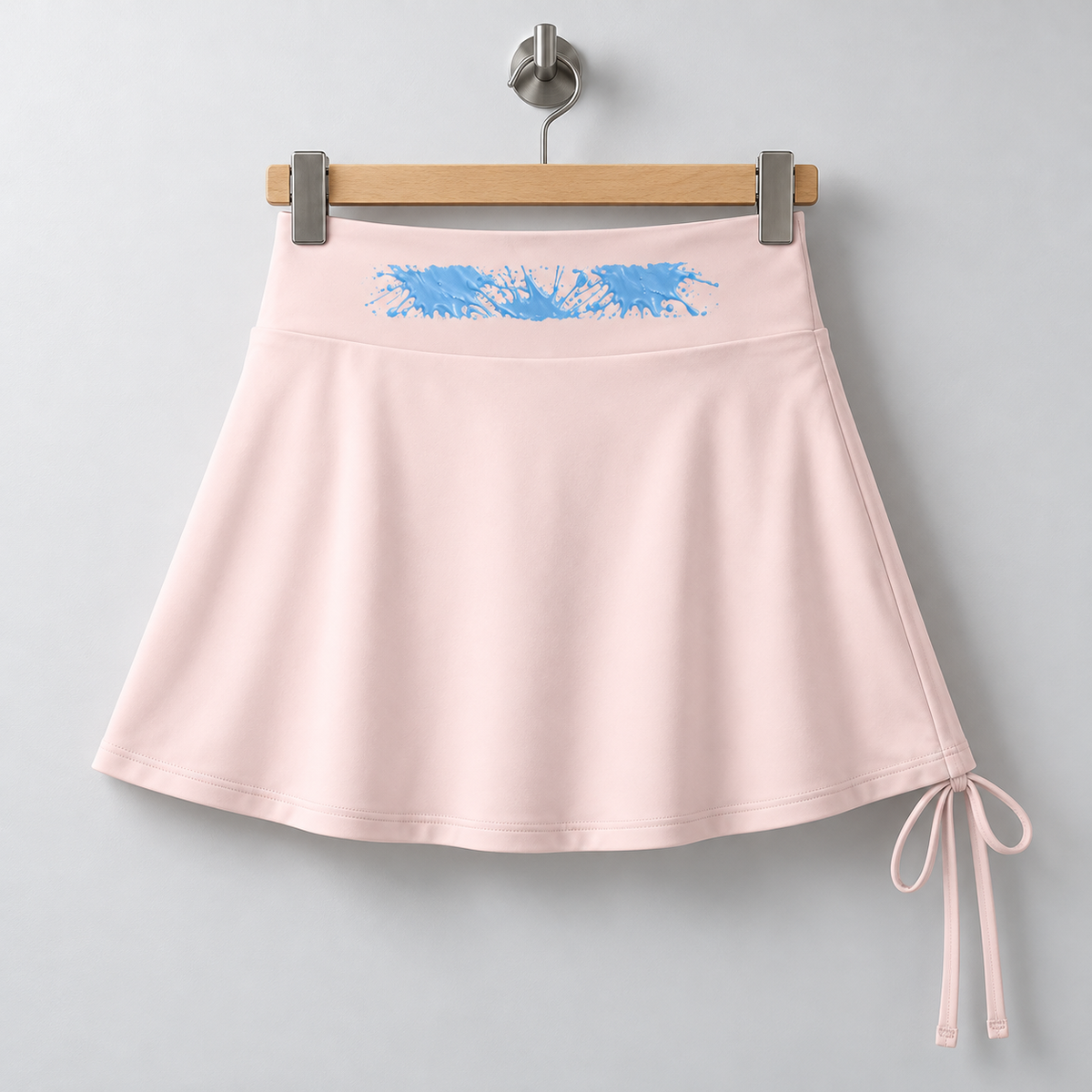 White and pink With Blue Print Women's Yoga Skort