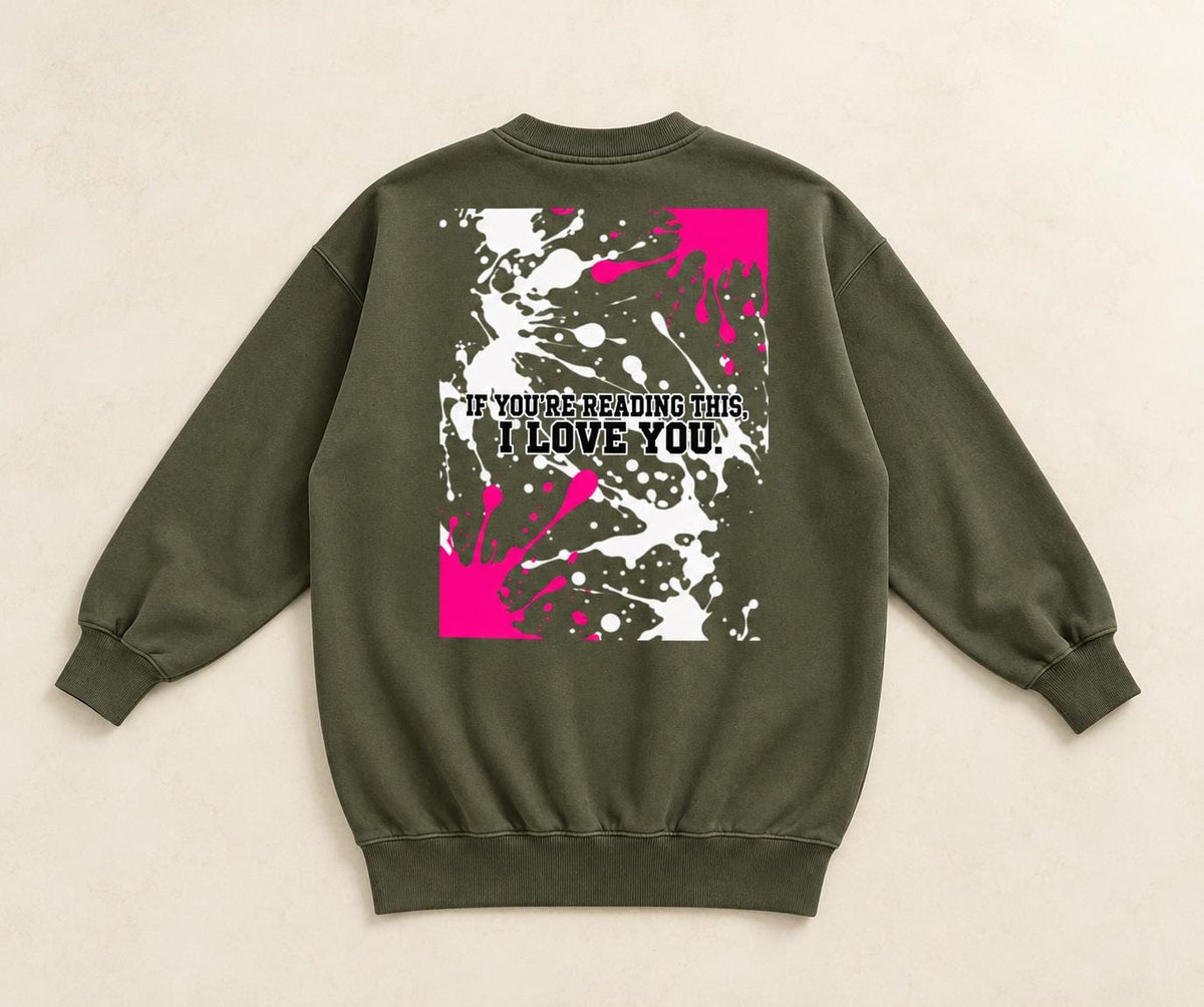 Olive Green Oversized Sweatshirt Dress, Pink Palm Tree Graphic, God Is Good Crewneck, I Love You Back Print, Limited Edition