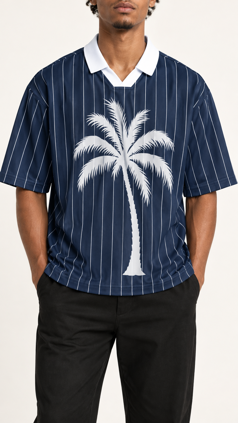 Navy Blue Pinstripe Soccer jersey