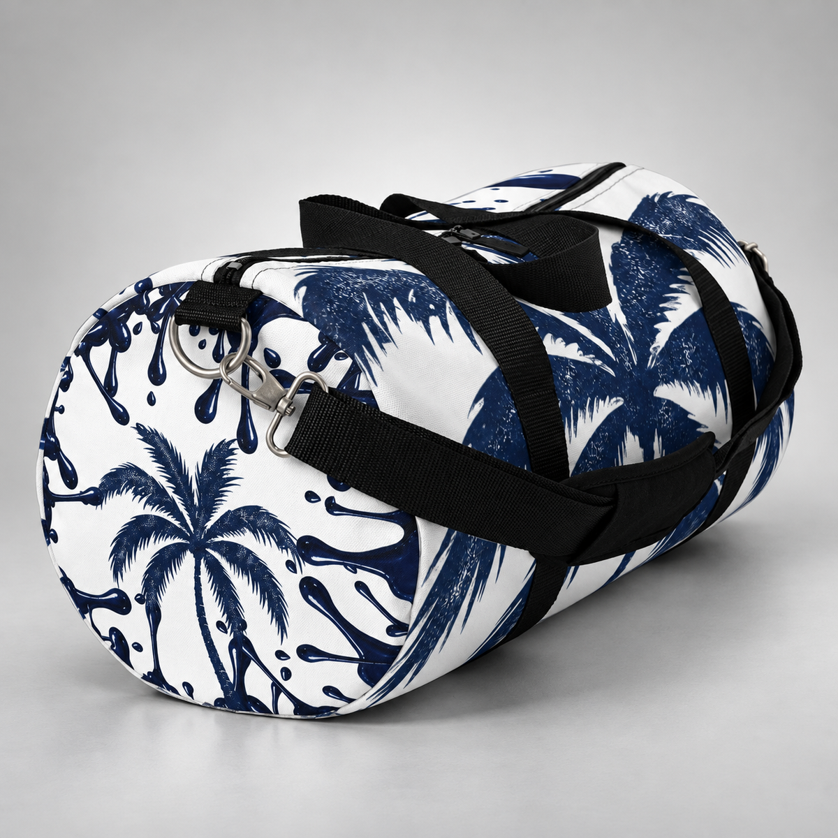 Navy Palm Tree Duffel Bag