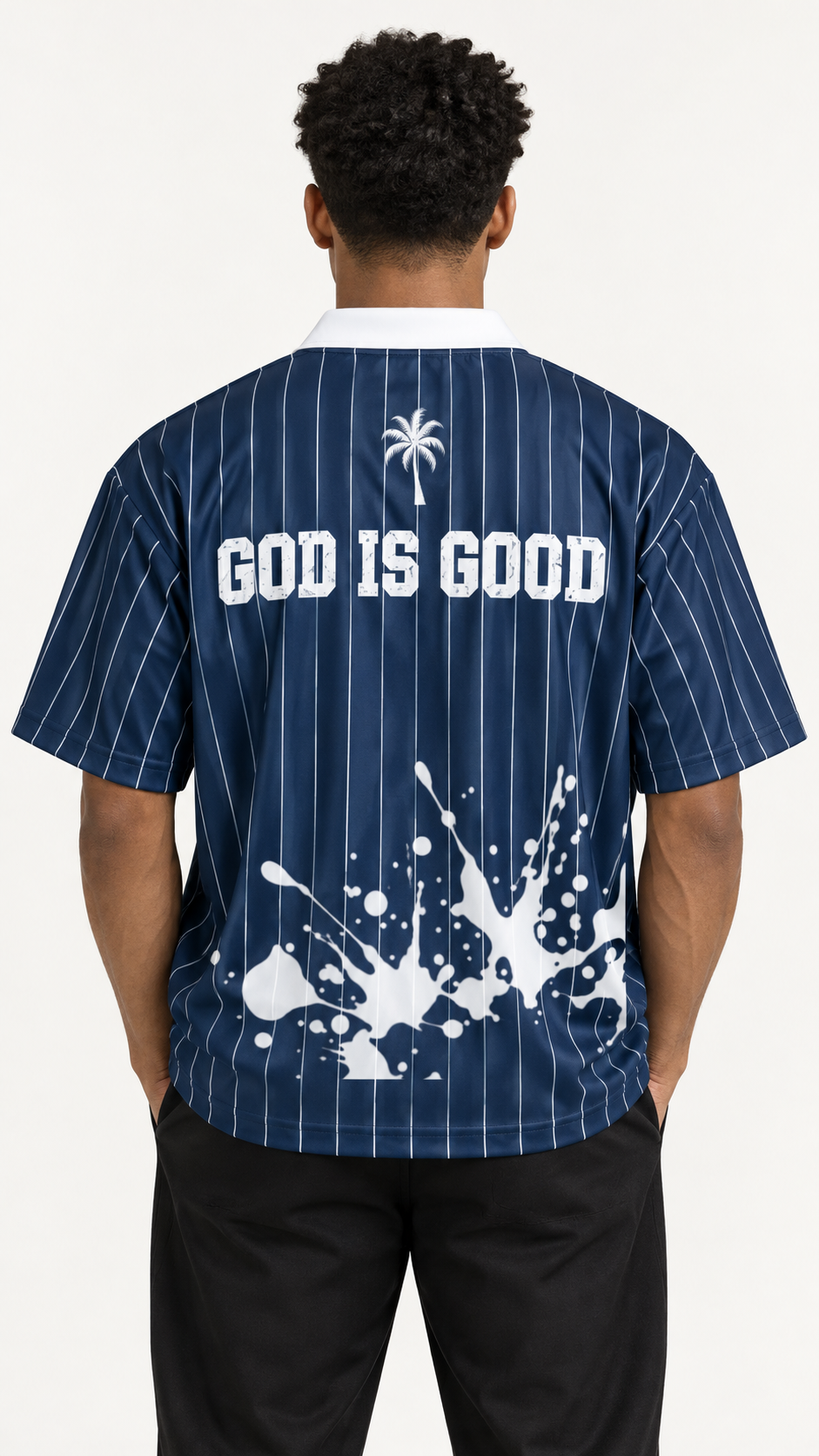 Navy Blue Pinstripe Soccer jersey