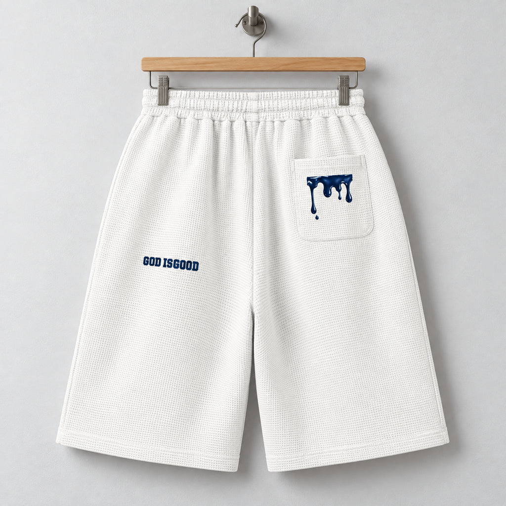 White Navy Palm Shorts