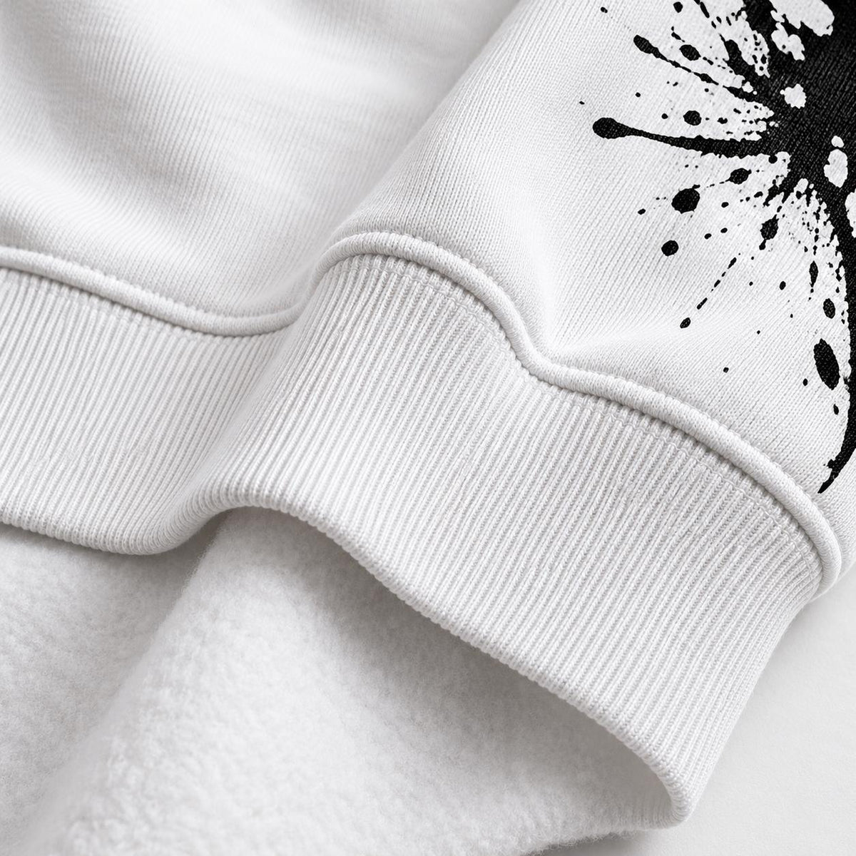 God Is Good Palm Tree Sweatshirt, Paint Splatter Sleeves, Christian Streetwear