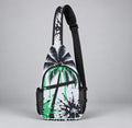 Mint Green Chest Bag | Tropical Palm Print Sling Pack