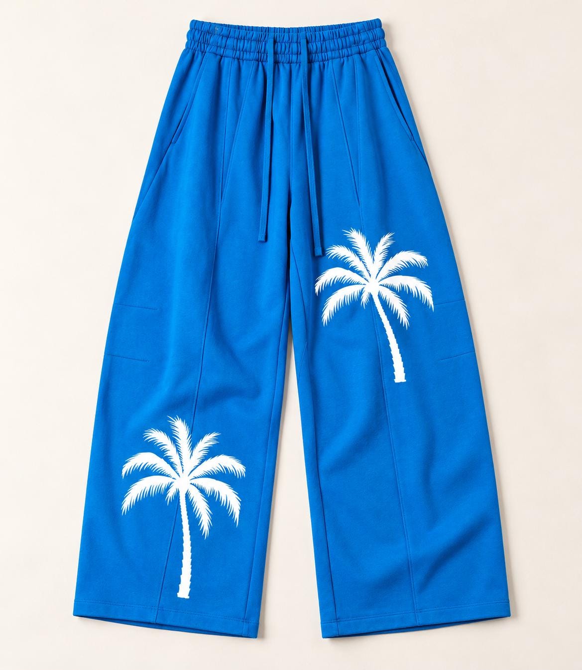 Blue Palm Tree Sweatpants, White Splatter Wide Leg Pants, God Is Good Graphic Streetwear