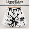 Limited Edition Palm Tree Paint Drip Shorts, Monochrome Streetwear (50 Pairs)
