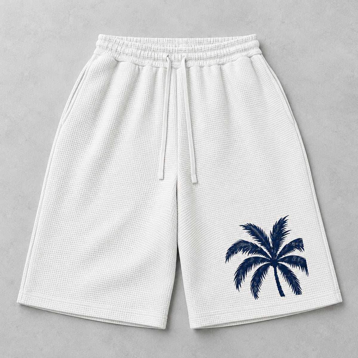 White Navy Palm Shorts