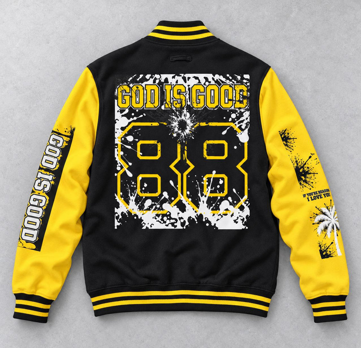 Limited Edition God Is Good 88 Letterman Jacket – Red White Varsity Style