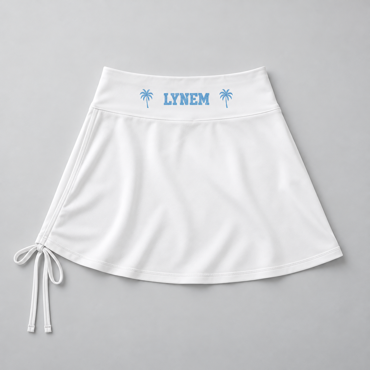 White and pink With Blue Print Women's Yoga Skort
