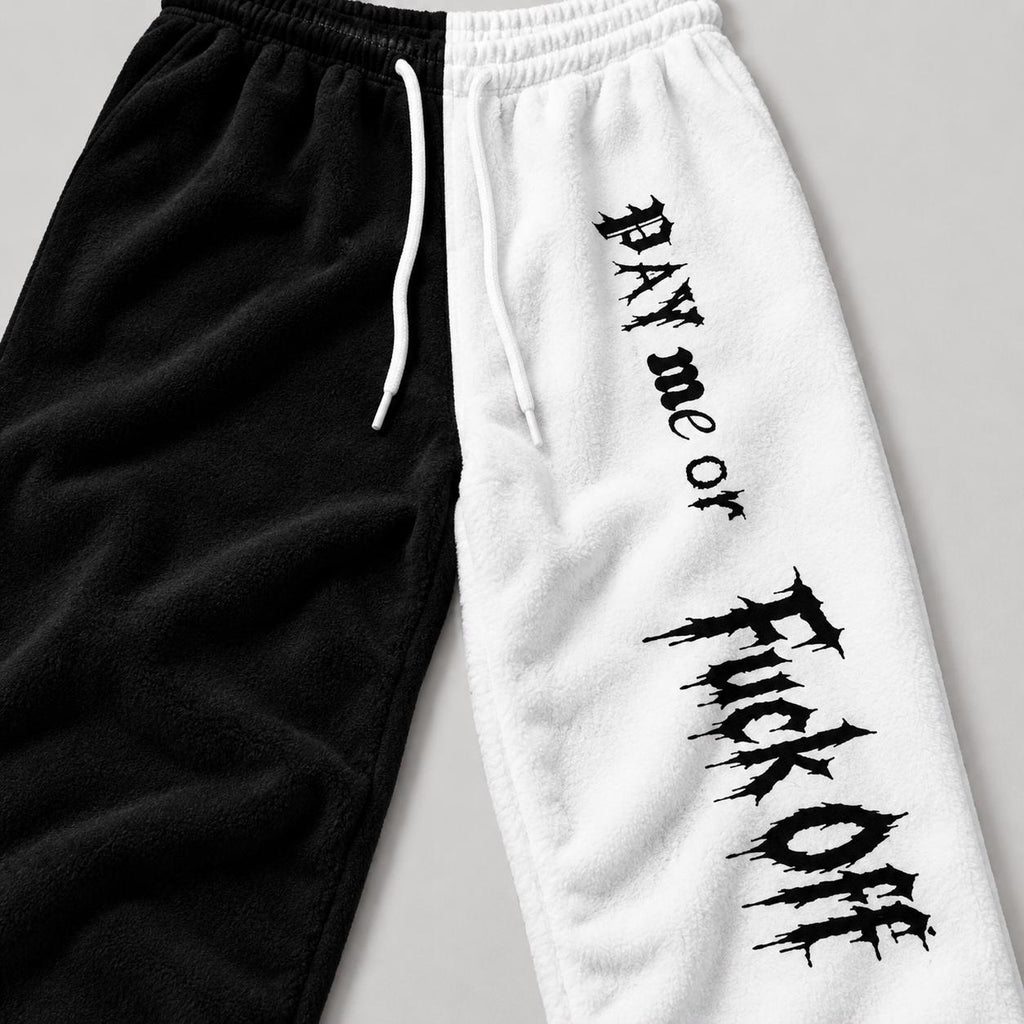Limited Edition Split Fleece Lounge Pants – Black/White Gothic Print (1 of 50)
