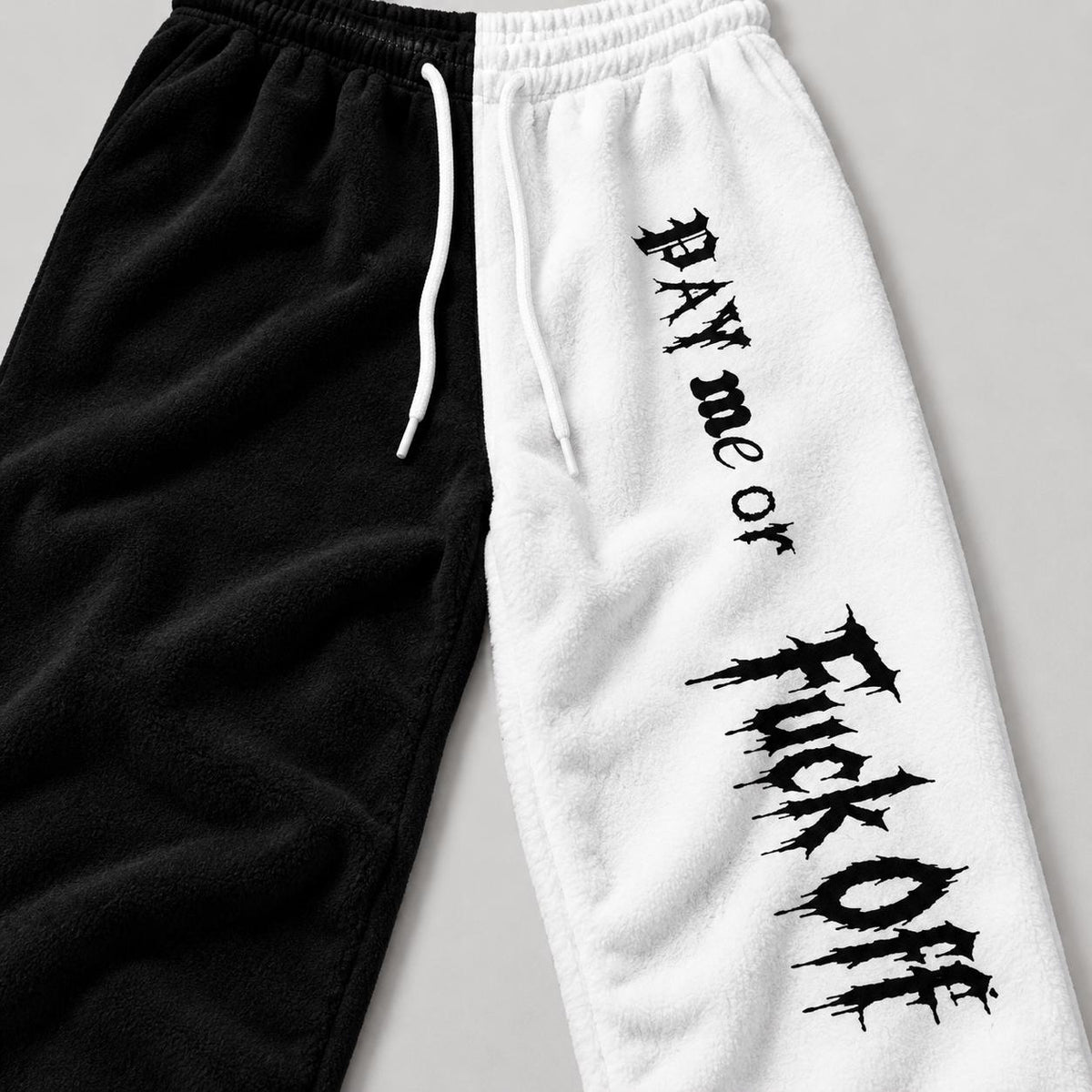 Limited Edition Split Fleece Lounge Pants – Black/White Gothic Print (1 of 50)