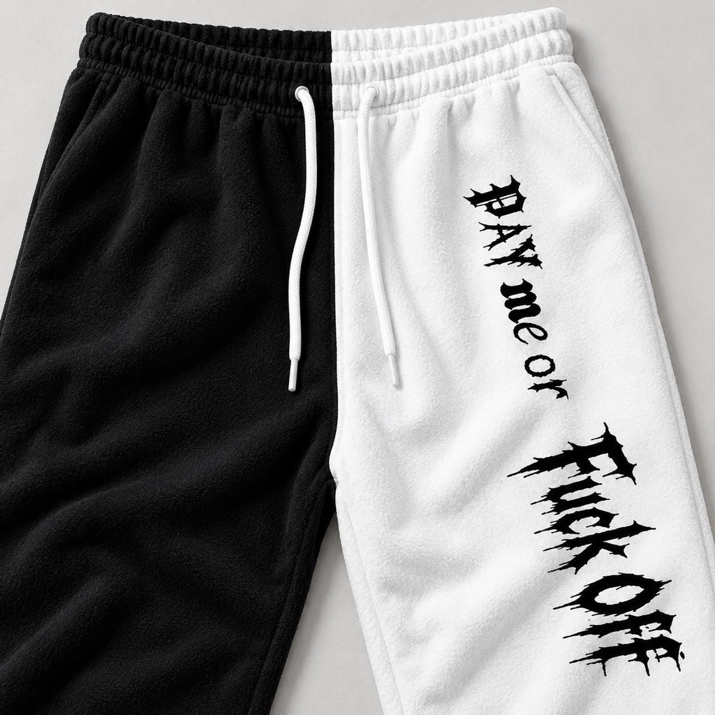 Limited Edition Split Fleece Lounge Pants – Black/White Gothic Print (1 of 50)