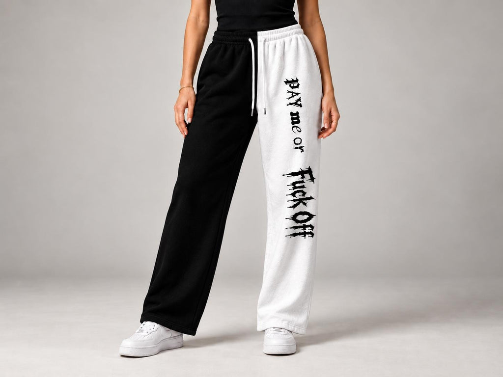 Limited Edition Split Fleece Lounge Pants – Black/White Gothic Print (1 of 50)